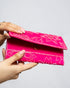 Pink Clutch with Handwork